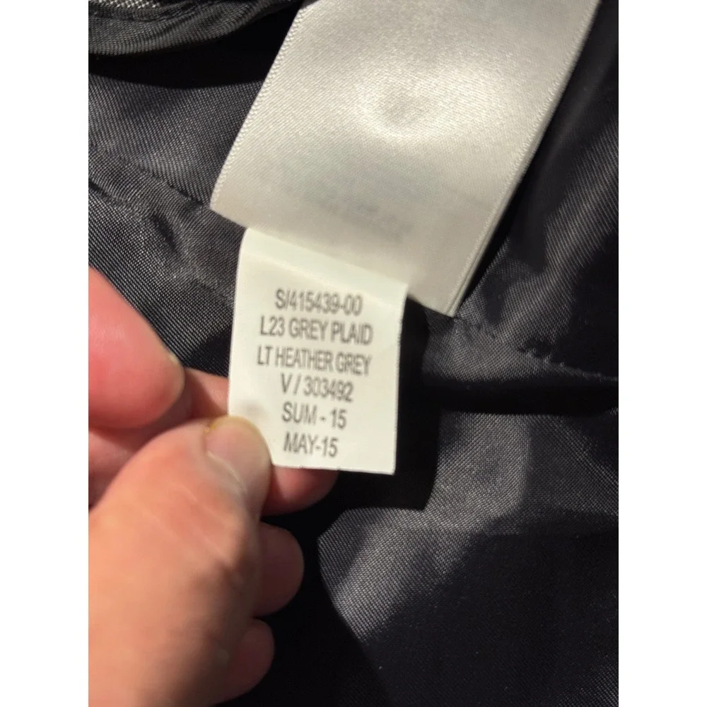 Banana Republic Mens 42R Tailored Fit Grey Plaid Blazer Jacket 415439-00